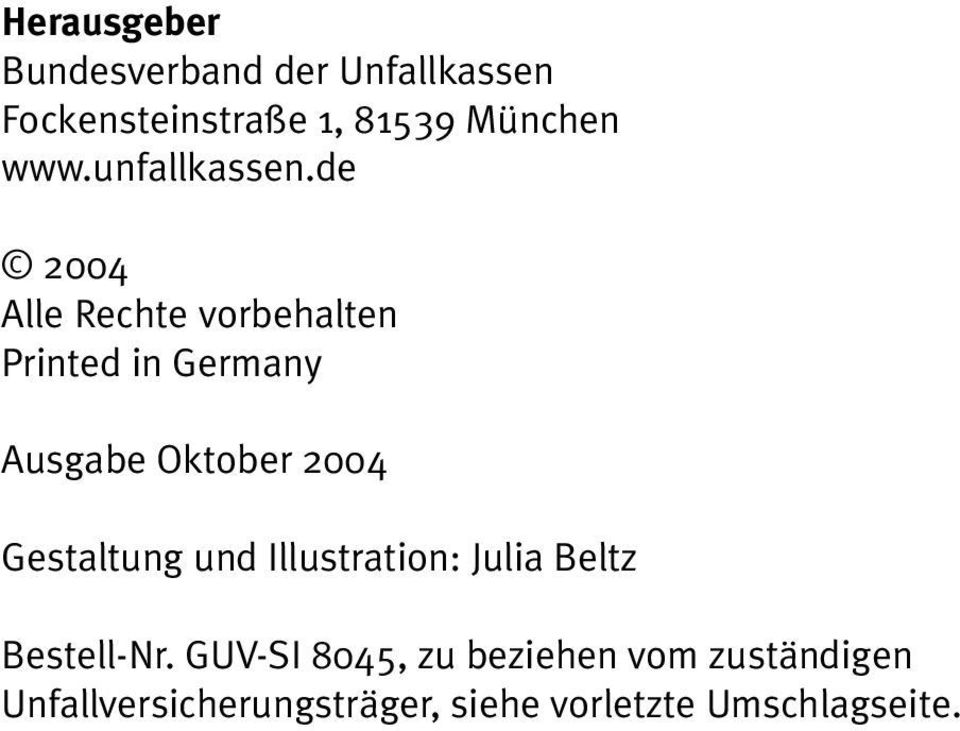 de 2004 Alle Rechte vorbehalten Printed in Germany Ausgabe Oktober 2004