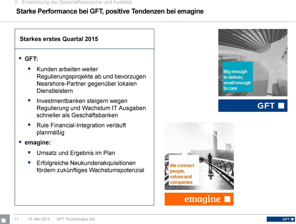 steigern wegen Regulierung und Wachstum IT Ausgaben schneller als Geschäftsbanken Rule Financial-Integration verläuft planmäßig emagine: