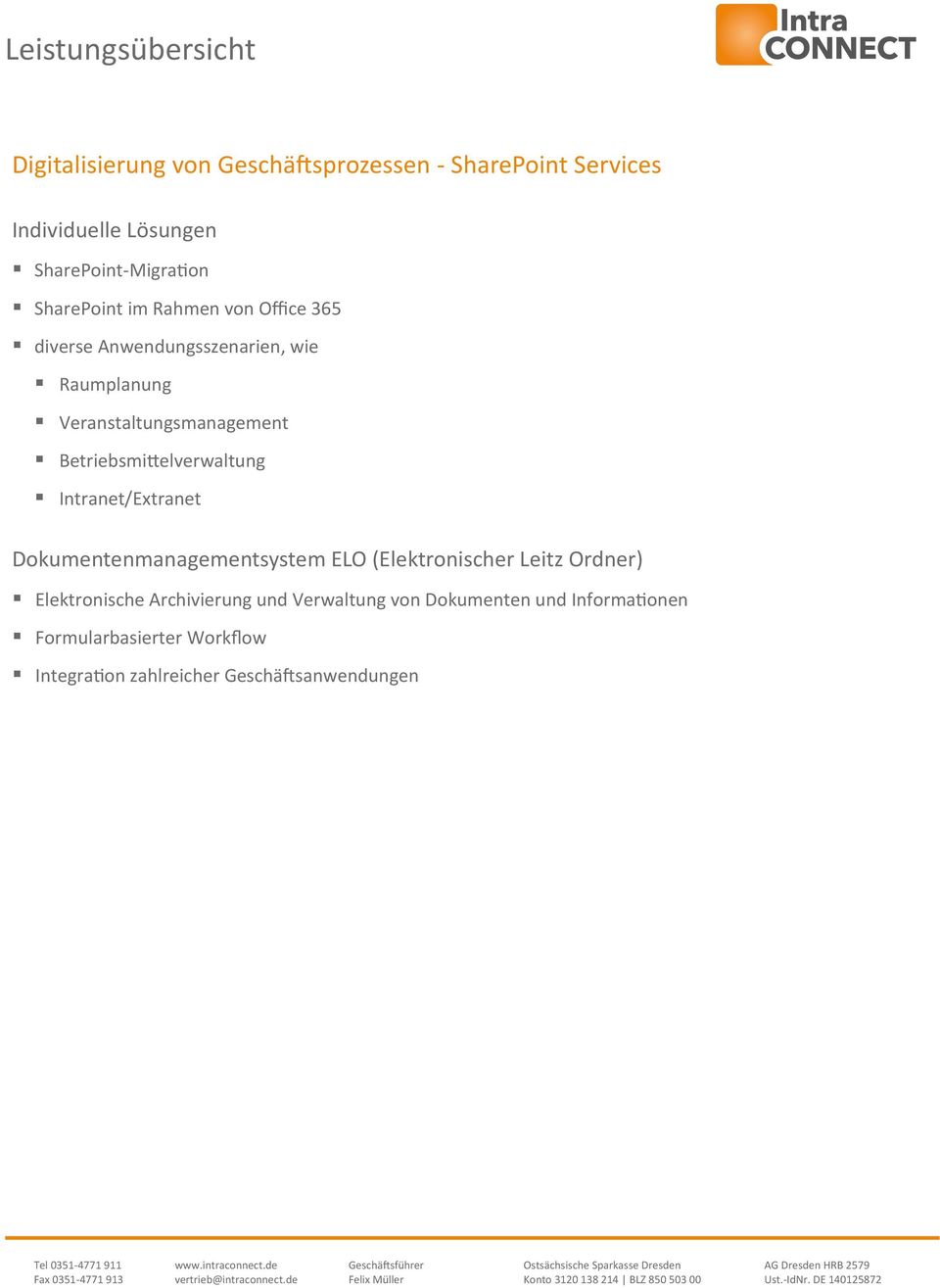 Betriebsmittelverwaltung Intranet/Extranet Dokumentenmanagementsystem ELO (Elektronischer Leitz Ordner)