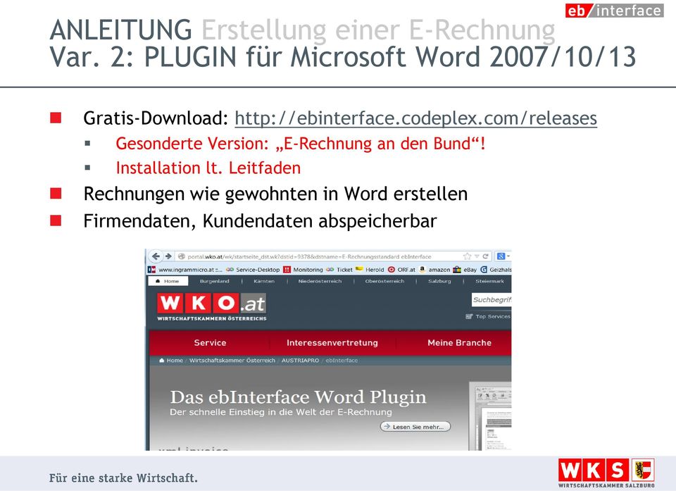 com/releases Gesonderte Version: E-Rechnung an den Bund!