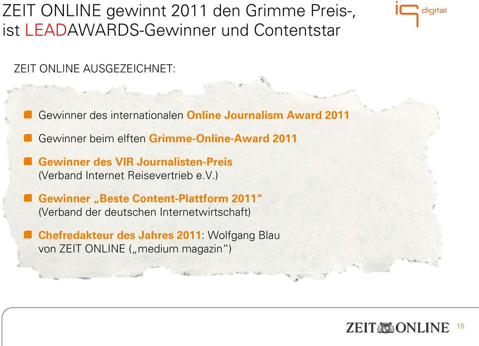 des VIR Journalisten-Preis (Verband Internet Reiseve