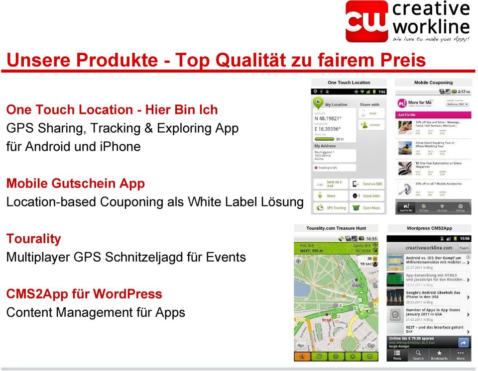 Gutschein App Location-based Couponing als White Label Lösung Tourality.