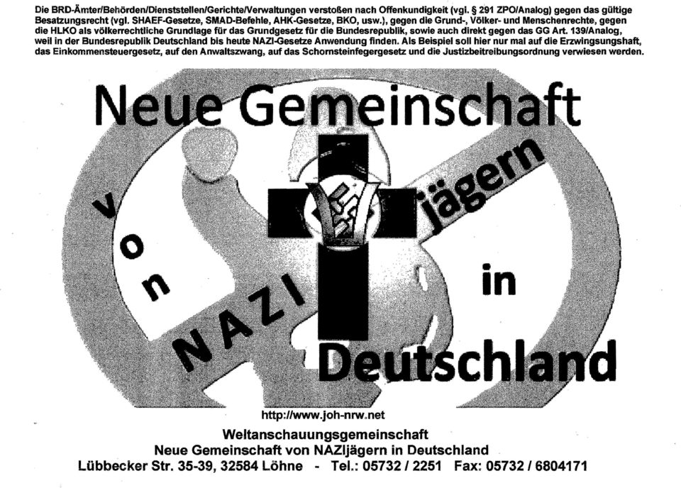 139/Analog, weil in der Bundesrepublik Deutschland bis heute NAZI-Gesetze Anwendung finden.
