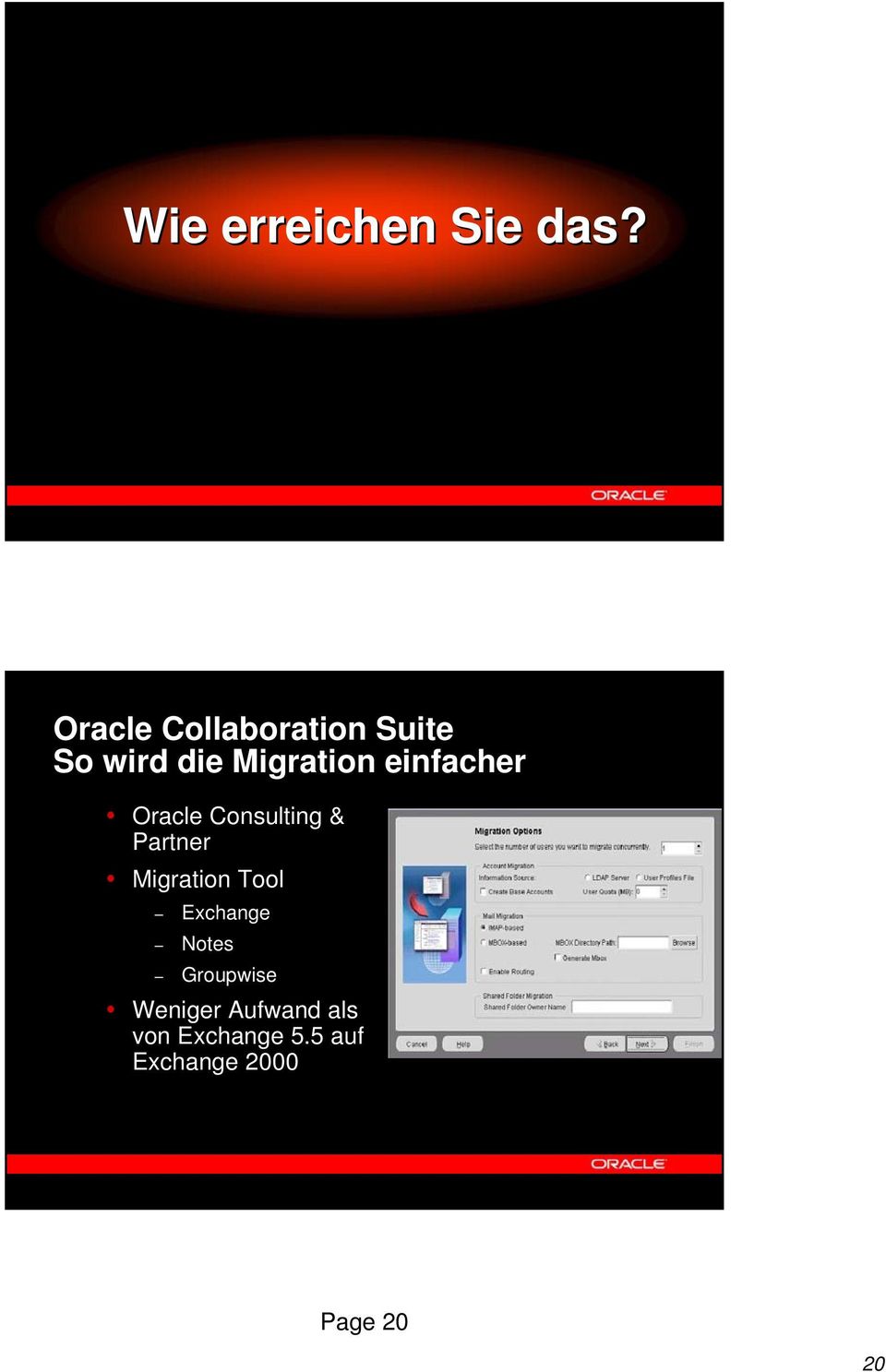 einfacher Oracle Consulting & Partner Migration Tool