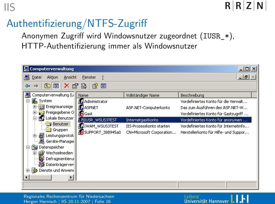 Authentifizierung/NTFS-Zugriff Anonymen