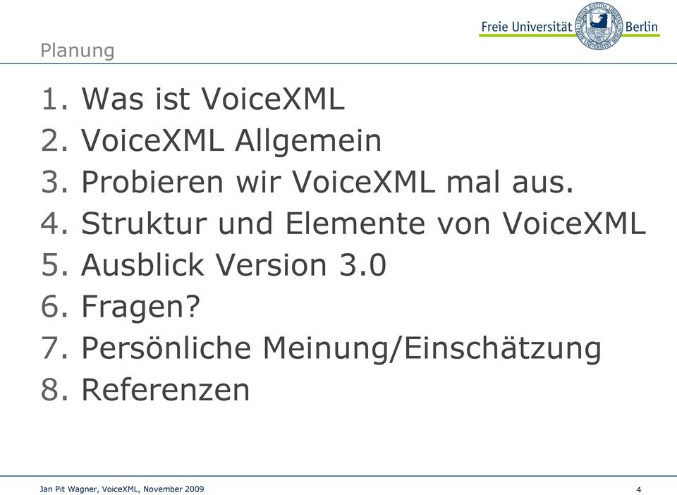 Struktur und Elemente von VoiceXML 5.