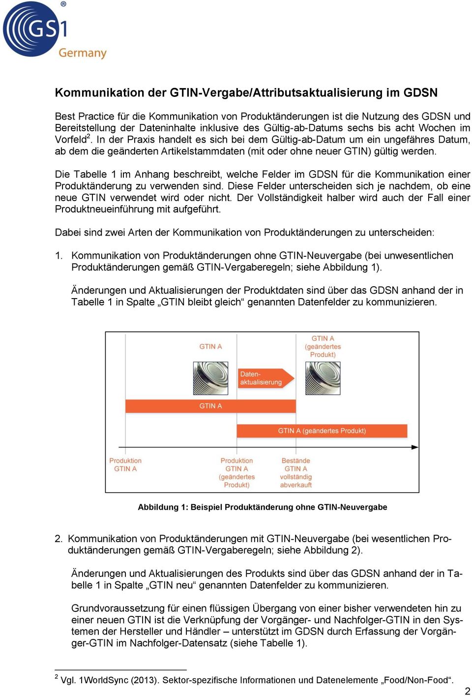 In der Praxis handelt es sich bei dem Gültig-ab-Datum um ein ungefähres Datum, ab dem die geänderten Artikelstammdaten (mit oder ohne neuer GTIN) gültig werden.