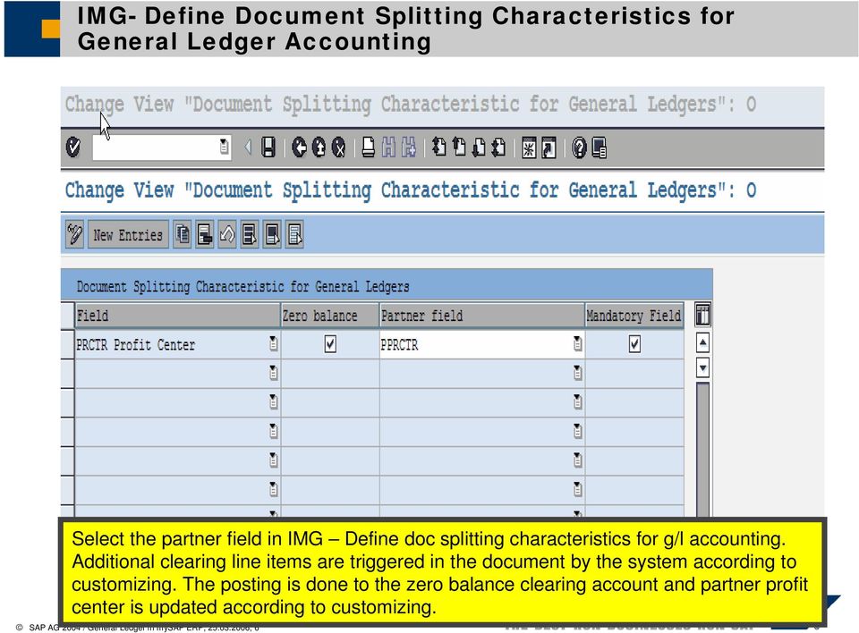 Additional clearing line items are triggered in the document by the system according to customizing.