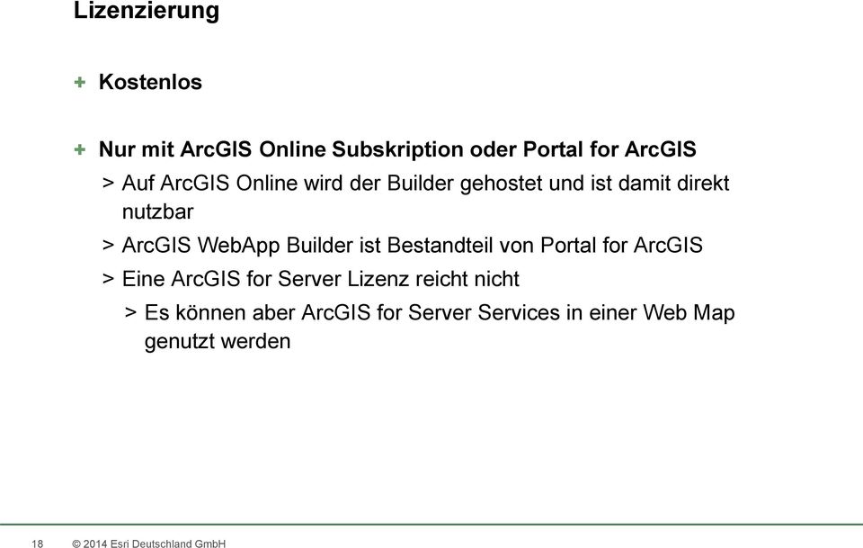 ist Bestandteil von Portal for ArcGIS > Eine ArcGIS for Server Lizenz reicht nicht > Es