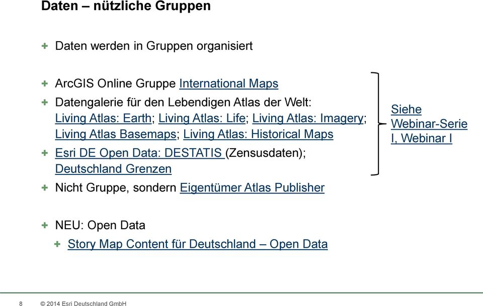 Historical Maps + Esri DE Open Data: DESTATIS (Zensusdaten); Deutschland Grenzen + Nicht Gruppe, sondern Eigentümer Atlas