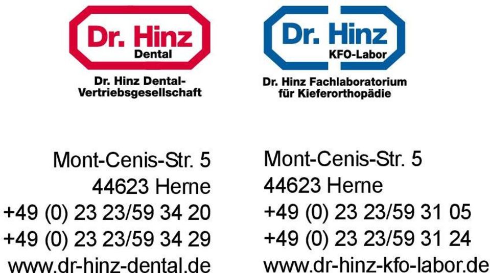 23/59 34 29 www.dr-hinz-dental.