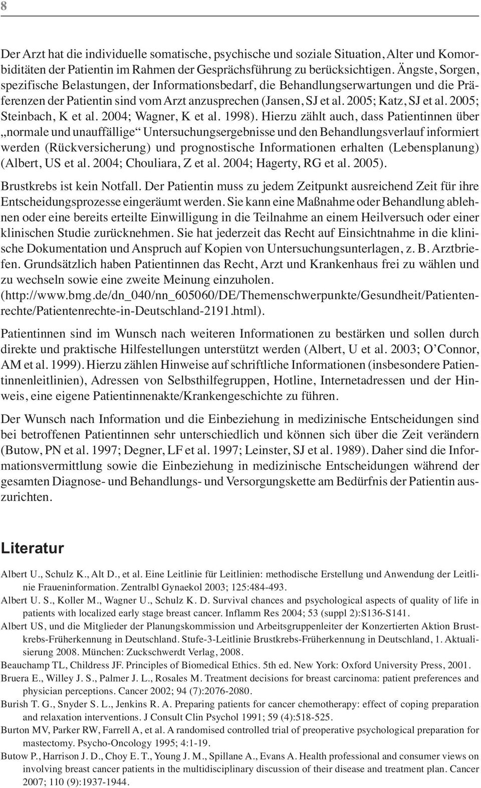 2005; Steinbach, K et al. 2004; Wagner, K et al. 1998).