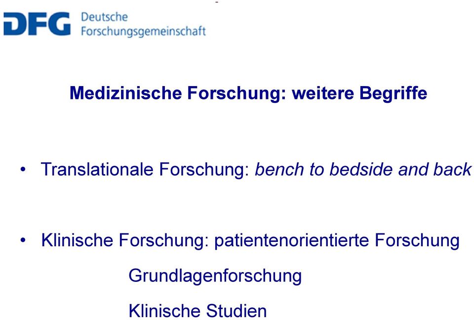 and back Klinische Forschung: