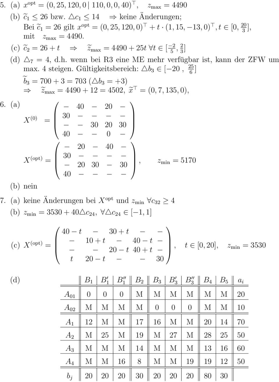 Gültigkeitsbereich: b 3 [ 20, ] 6 b3 = 700 + 3 = 703 ( b 3 = +3) z max = 4490 + 12 = 4502, x = (0, 7, 135, 0), 6.