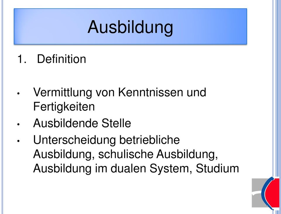 Fertigkeiten Ausbildende Stelle Unterscheidung