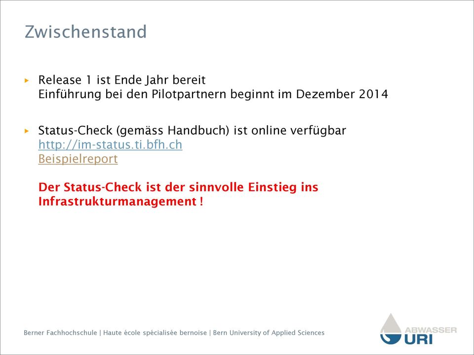 Handbuch) ist online verfügbar http://im-status.ti.bfh.