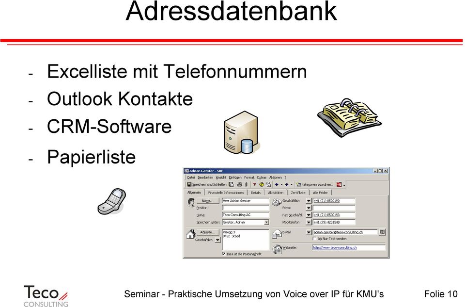 CRM-Software - Papierliste Seminar -