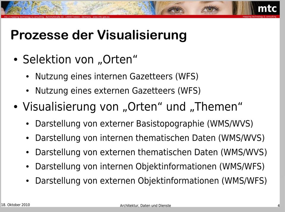 internen thematischen Daten (WMS/WVS) Darstellung von externen thematischen Daten (WMS/WVS) Darstellung von internen