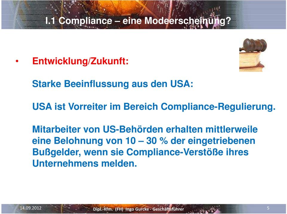 Bereich Compliance-Regulierung.