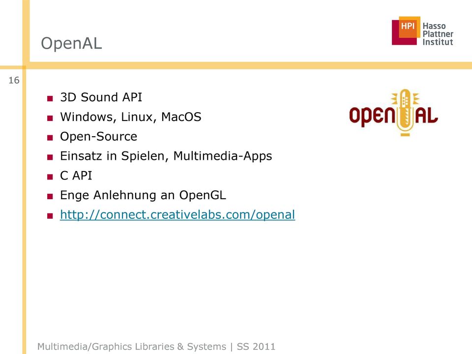 Multimedia-Apps C API Enge Anlehnung an