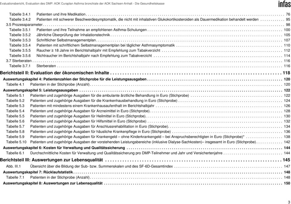 ................................................................. 100 Tabelle 3.5.2 Jährliche Überprüfung der Inhalationstechnik.................................................................................... 105 Tabelle 3.