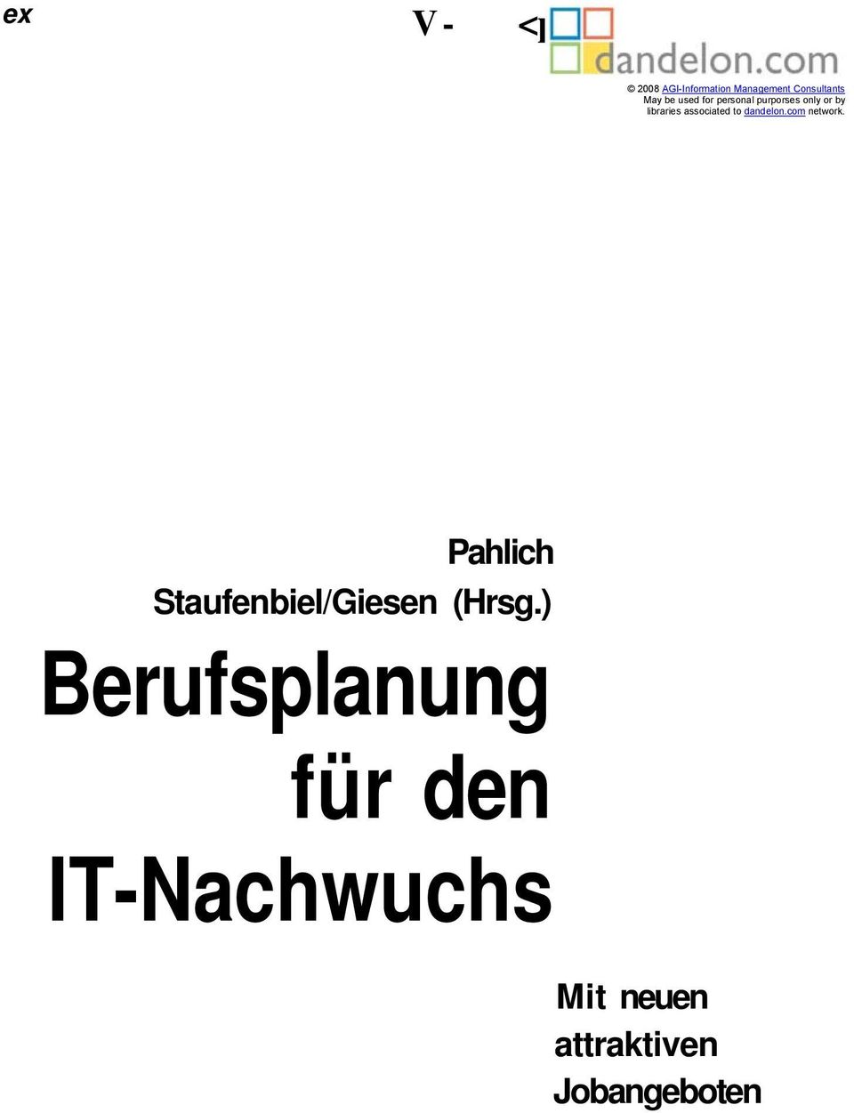 dandelon.com network. Pahlich Staufenbiel/Giesen (Hrsg.