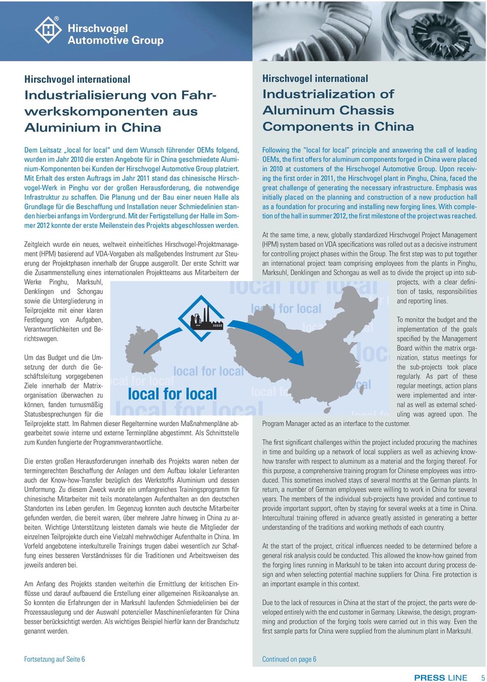 Mit Erhalt des ersten Auftrags im Jahr 2011 stand das chinesische Hirschvogel-Werk in Pinghu vor der großen Herausforderung, die notwendige Infrastruktur zu schaffen.