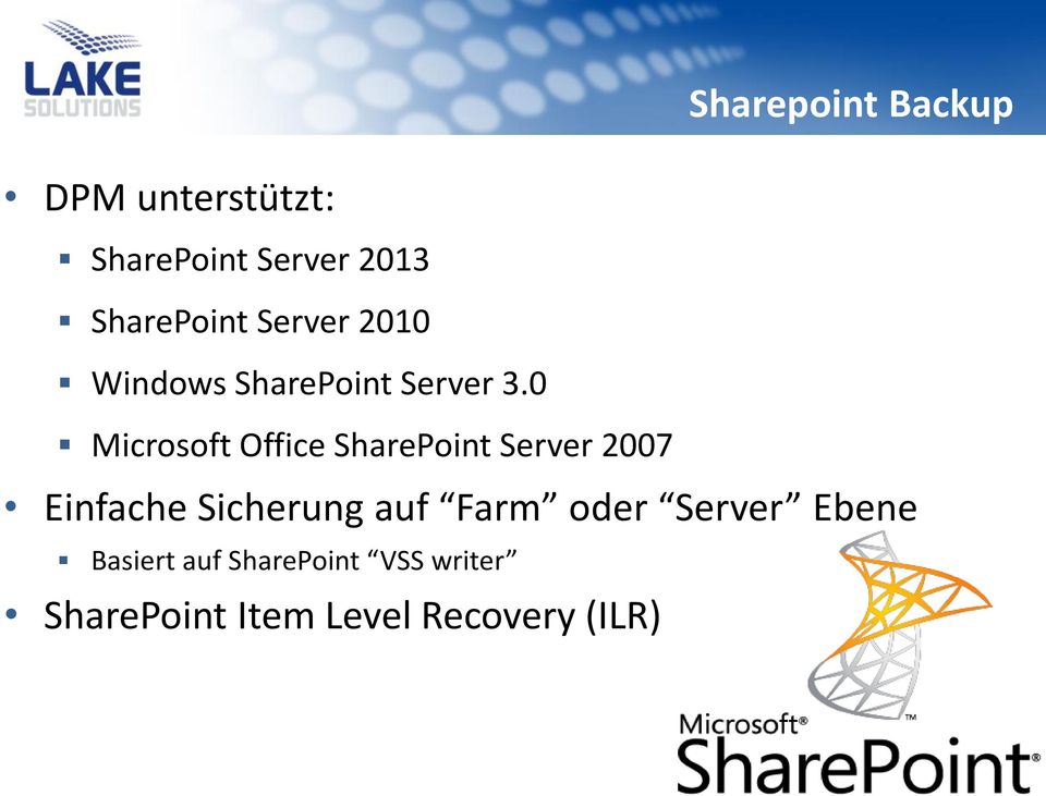 0 Microsoft Office SharePoint Server 2007 Einfache Sicherung auf