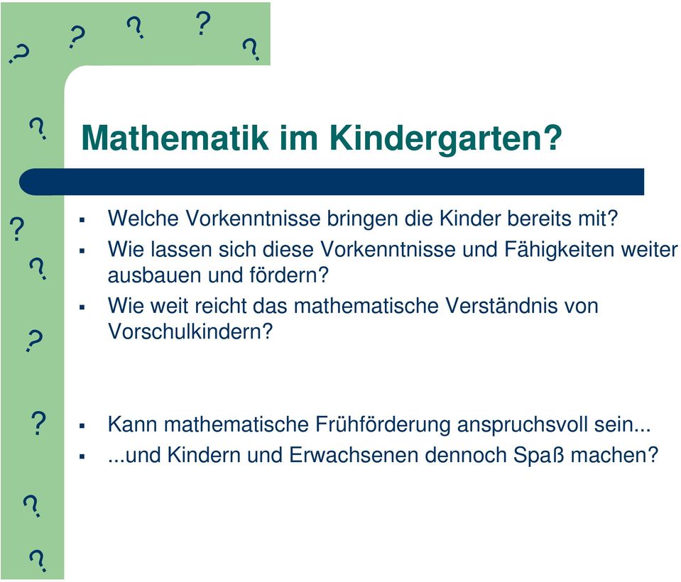 weit reicht das mathematische Verständnis von Vorschulkindern Kann mathematische