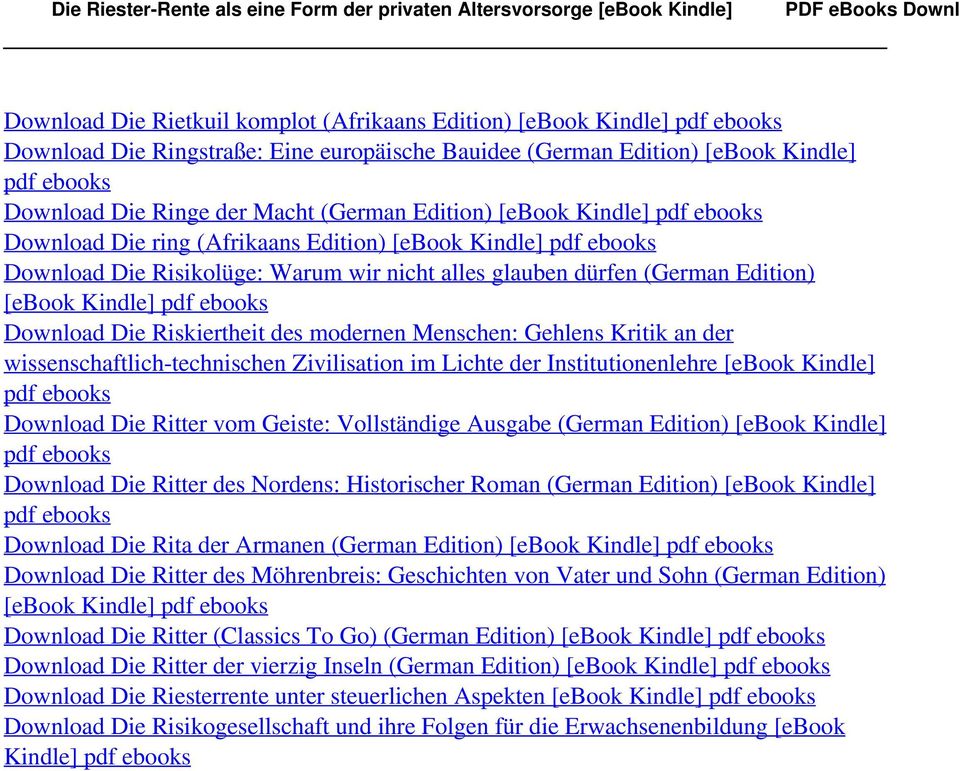 Eine europäische Bauidee (German Edition) [ebook Kindle] pdf ebooks Download Die Ringe der Macht (German Edition) [ebook Kindle] pdf ebooks Download Die ring (Afrikaans Edition) [ebook Kindle] pdf