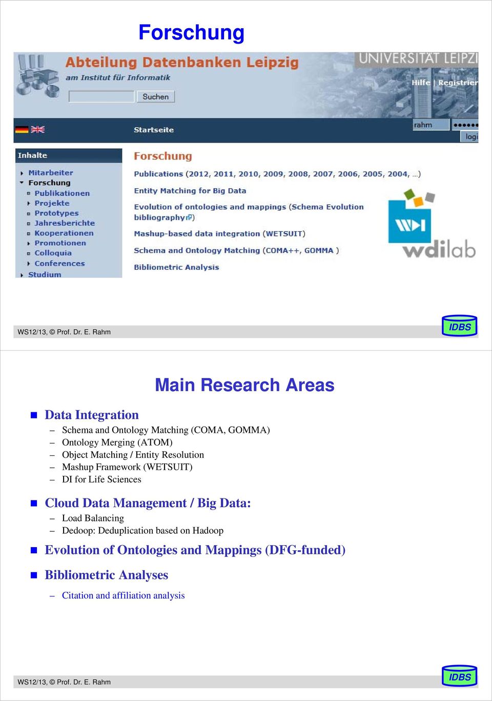 Life Sciences Cloud Data Management / Big Data: Load Balancing Dedoop: Deduplication based on