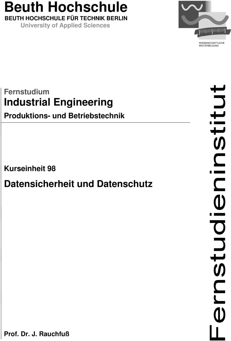 WEITERBILDUNG Fernstudium Industrial Engineering