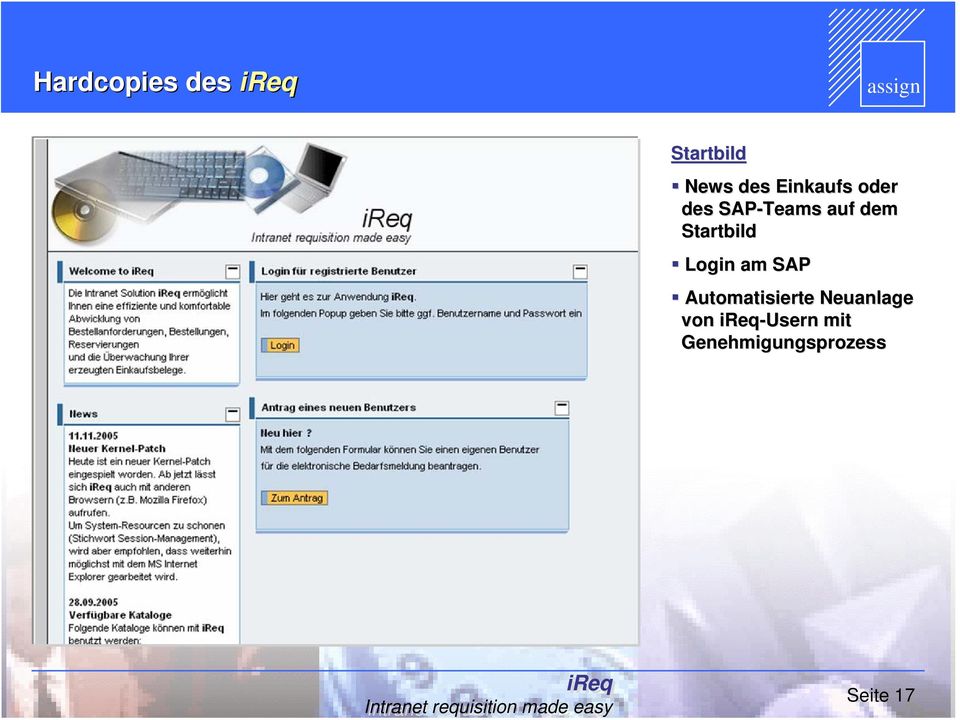 Startbild Login am SAP Automatisierte