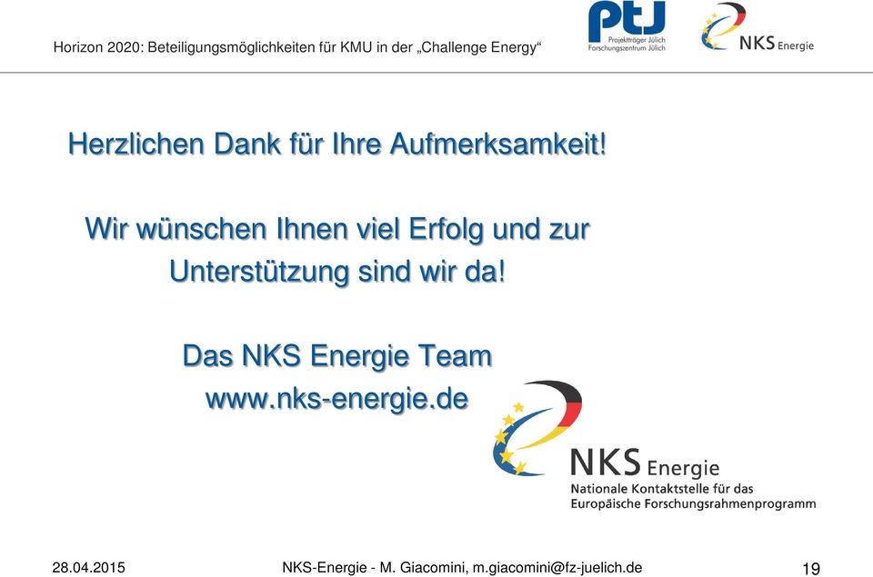 sind wir da! Das NKS Energie Team www.nks-energie.