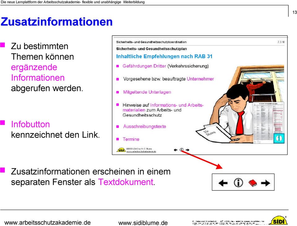 Infobutton kennzeichnet den Link.