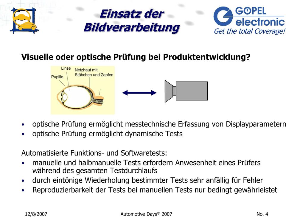 Automatisierte Funktions- und Softwaretests: manuelle und halbmanuelle Tests erfordern Anwesenheit eines Prüfers während des gesamten