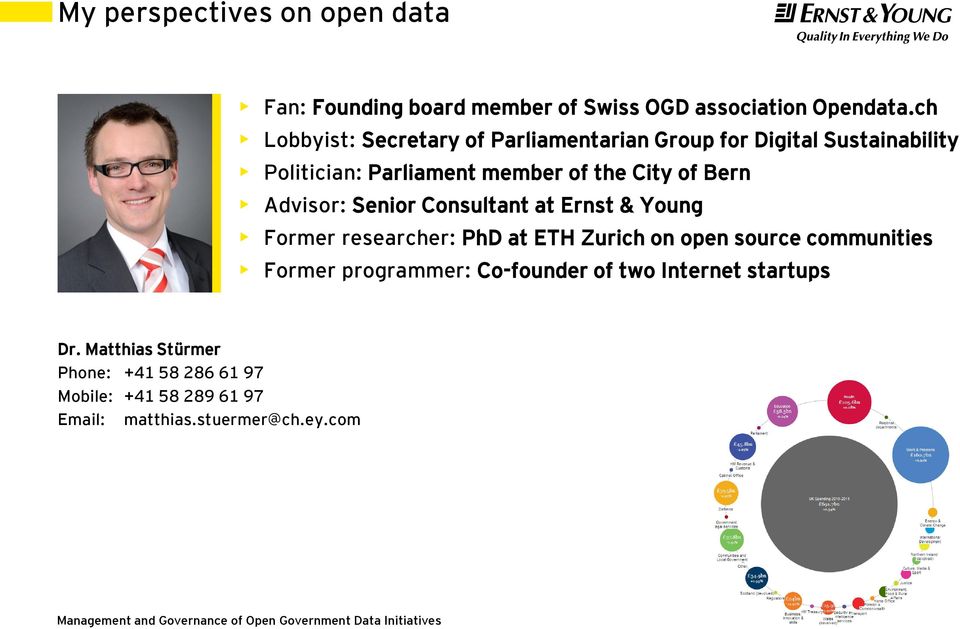 Bern Advisor: Senior Consultant at Ernst & Young Former researcher: PhD at ETH Zurich on open source communities Former