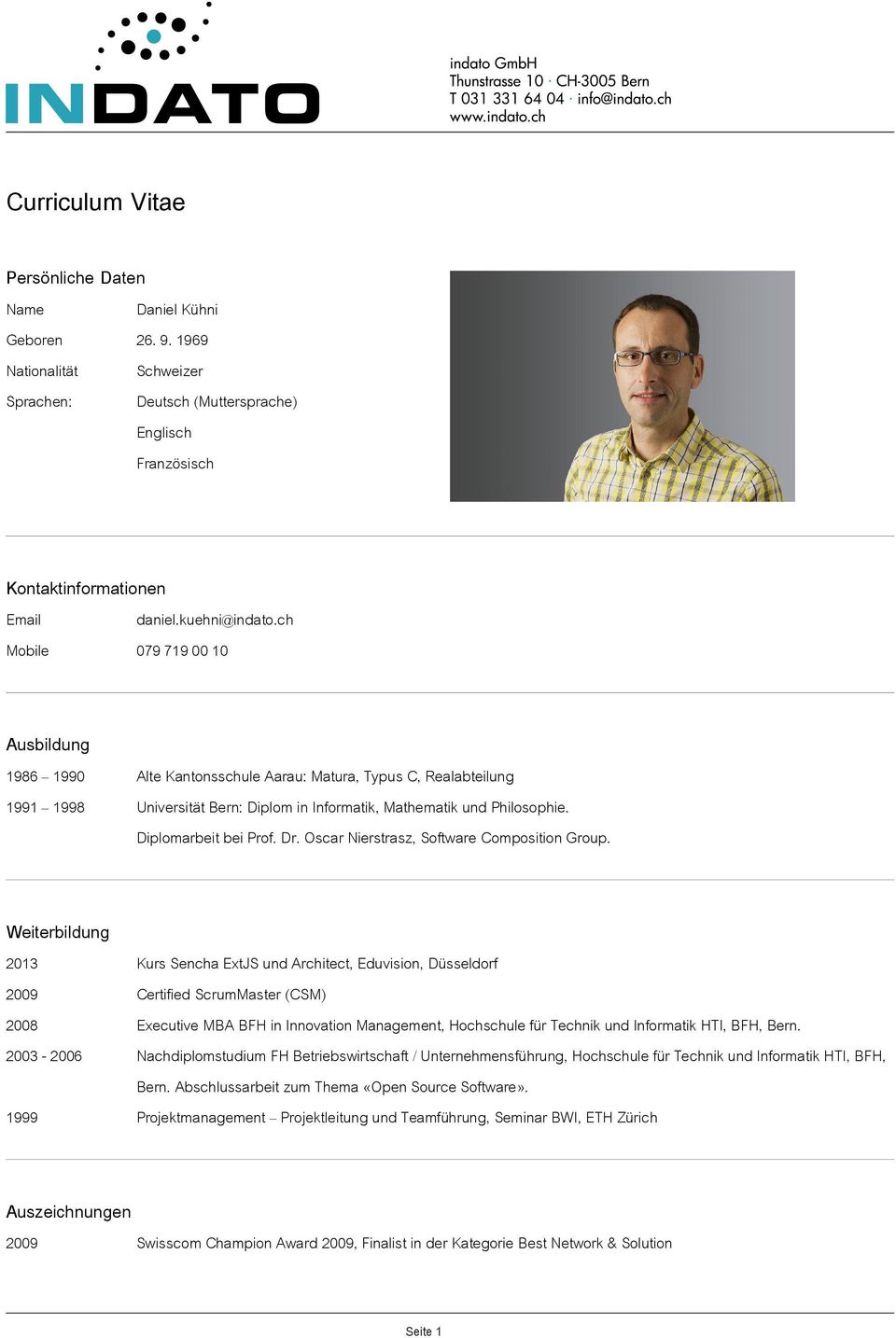 Diplomarbeit bei Prof. Dr. Oscar Nierstrasz, Software Composition Group.