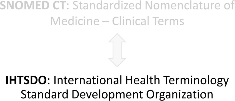 Terms IHTSDO: International Health