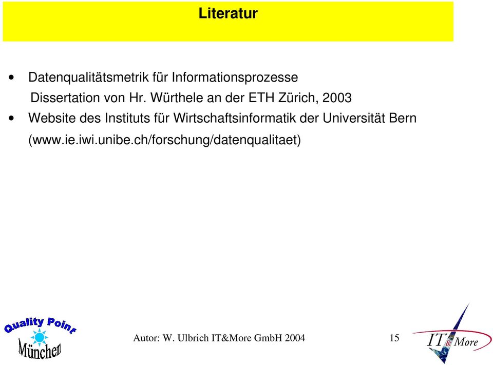 Würthele an der ETH Zürich, 2003 Website des Instituts für