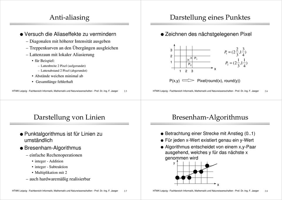 (, ) 4 Piel(round(), round()) HTWK Leipzig - Fachbereich Informatik, Mathematik und Naturwissenschaften - Prof. Dr.-Ing. F. Jaeger.