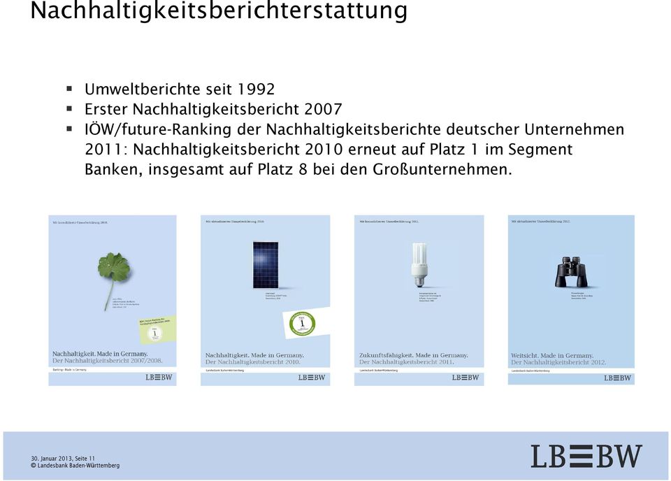 deutscher Unternehmen 2011: Nachhaltigkeitsbericht 2010 erneut auf Platz 1