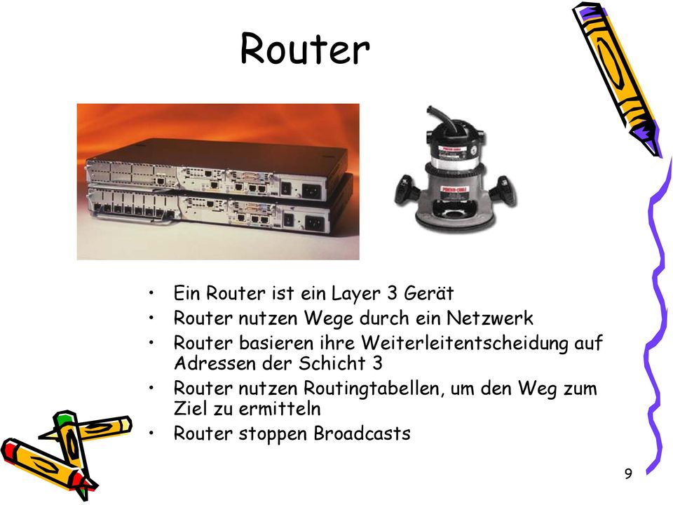 Weiterleitentscheidung auf Adressen der Schicht 3 Router