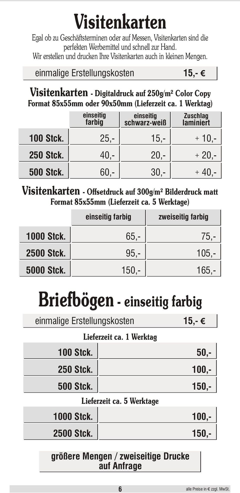 1000 Falz-Flyer Format Din A4 4/4-farbig auf 135g BDgl 