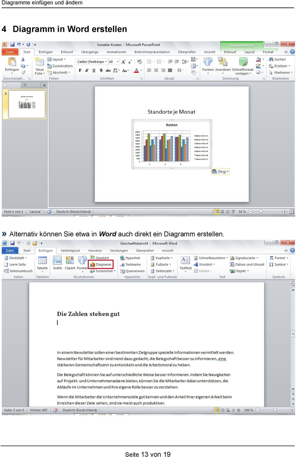 Sie etwa in Word auch direkt