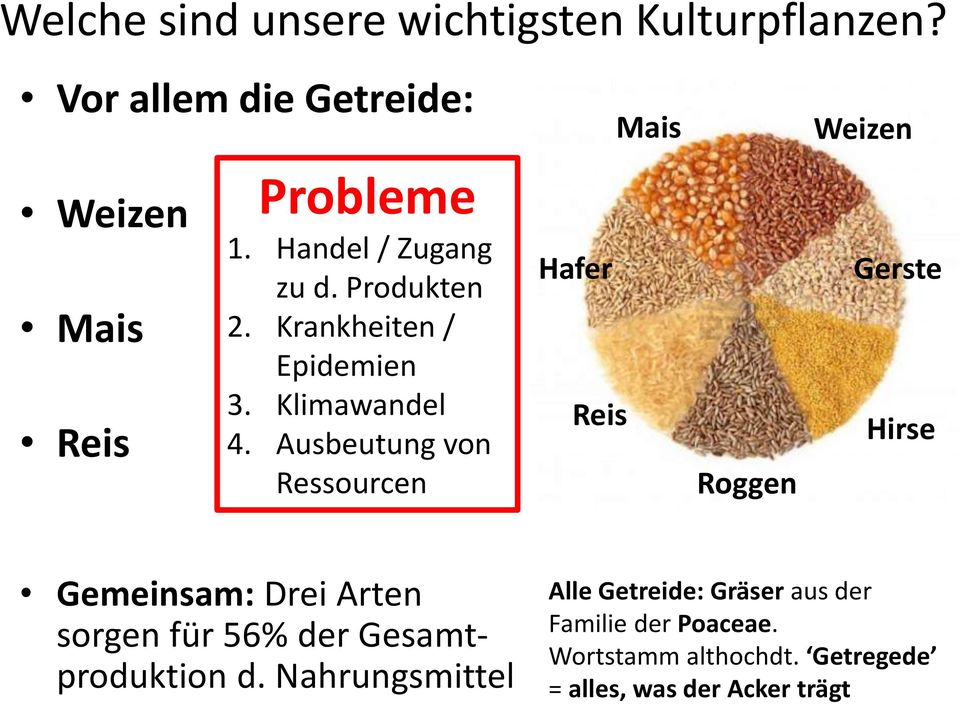 Krankheiten / Epidemien 3. Klimawandel 4.