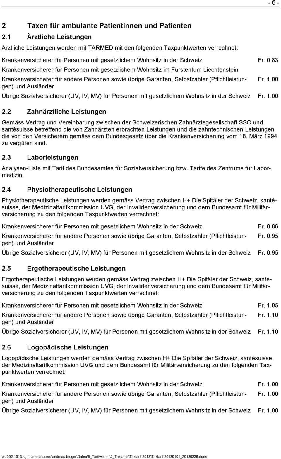 83 Krankenversicherer für Personen mit gesetzlichem Wohnsitz im Fürstentum Liechtenstein 2.