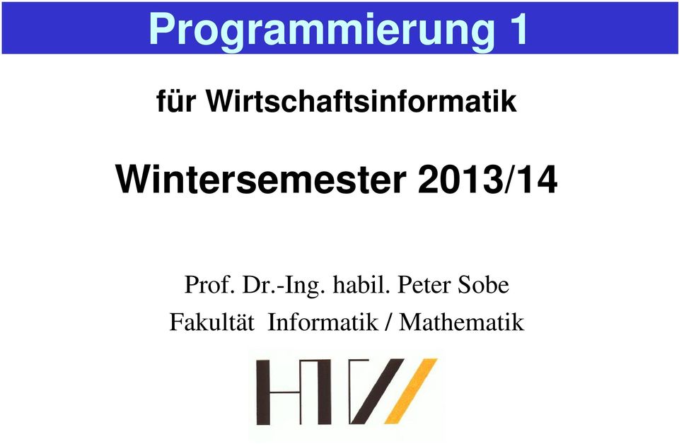 Wintersemester 2013/14 Prof. Dr.