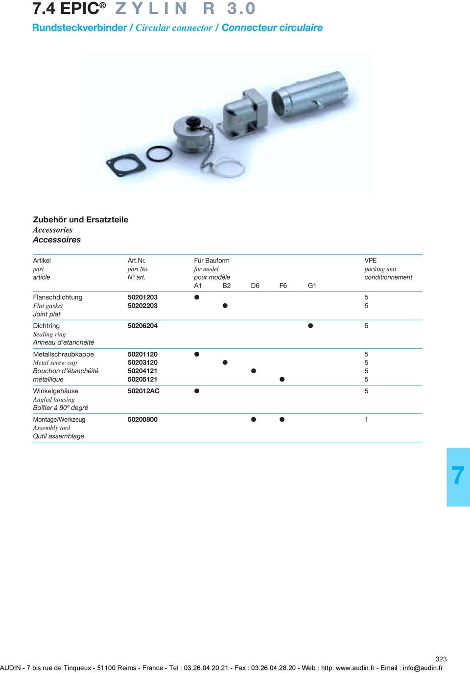 Sealing ring Anneau d etanchéité Metallschraubkappe 50201120 5 Metal screw cap 50203120 5 Bouchon d étanchéité 50204121 5