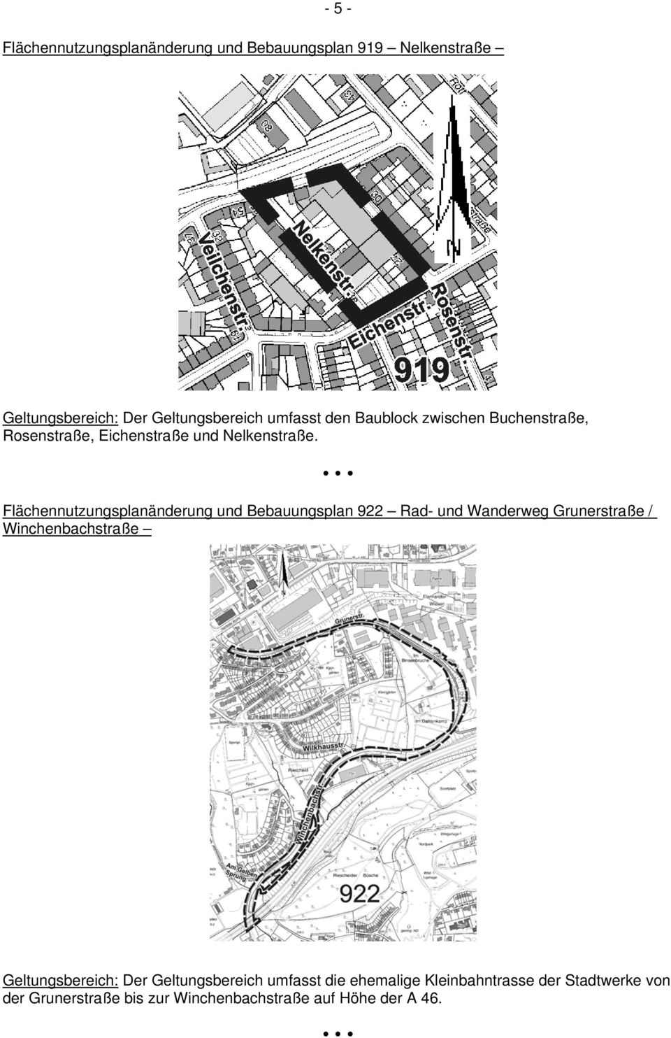 Flächennutzungsplanänderung und Bebauungsplan 922 Rad- und Wanderweg Grunerstraße / Winchenbachstraße